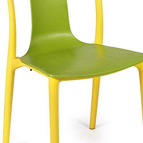 Image of Cello Cheer Chair Set Pack of 2 - Green, Yellow | Strong and Durable | Easy to Clean | Chair for Living Room, Bed Room, Kitchen, Office Room, Outdoor | 3 Years Warranty