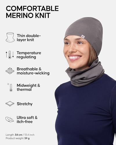Image of DANISH ENDURANCE Merino Wool Neck Gaiter, Warm Multifunctional Face Cover