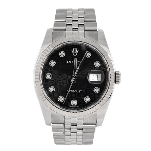 Pre-Loved Oyster Perpetual Datejust Automatic Watch Stainless Steel and White Gold with Diamond Markers 36