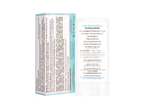 Babo Botanicals Baby Face Mineral Sunscreen Stick Spf 50 – With 70+% Organic Ingredients & Zinc Active – Water-Resistant & Fragrance-Free – 0.6 Oz., 1-Pack #TOP1