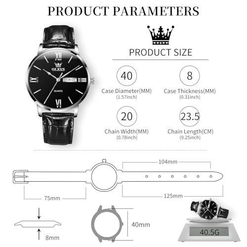 Image of OLEVS Men's Watches Sport Chronograph Analog Quartz Watch for Men with Date Waterproof Dress Casual Fashion Watch Soft Silicone Rubber Strap Band, Unidirectional Bezel & 42mm Big Face