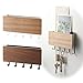Yamazaki Home Rin Magnetic Wall Organizer - Key Hooks & Tray for Storage - Steel + Wood