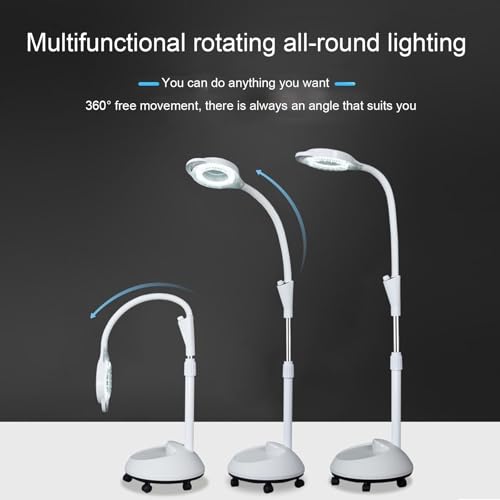 LED-Prüfungslampe mit 8-facher Vergrößerung, hocheinstellbares medizinisches Licht für Kliniken und Zahn, tragbare chirurgische schattenlose Lampe mit weicher Glare-Free-Beleuchtung und mobilem Stände