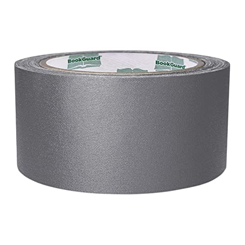 BookGuard 2 inch Premium Bookbinding Repair Cloth Tape, 15 Yard Roll, Gray