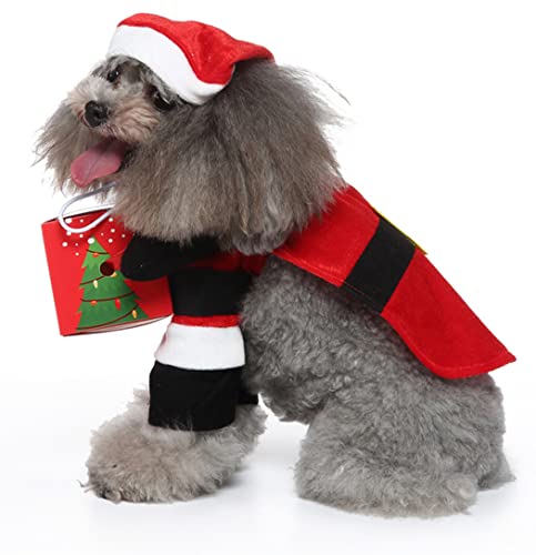 XIAOYU Dog Halloween Costume, Santa Claus, Red and White, L (Front Length: 7.5 inches, Chest Size: 11.4-13 inches) - Image 3