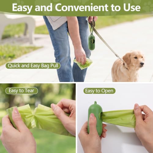 Dog Poop Bags with Dispenser Thick Plastic Leak Proof and Tear Resistant Unscented for Leash Holders Dog Walking Cat Litter Travel Yard Cleanup 17 Rolls 255 Count — view 3