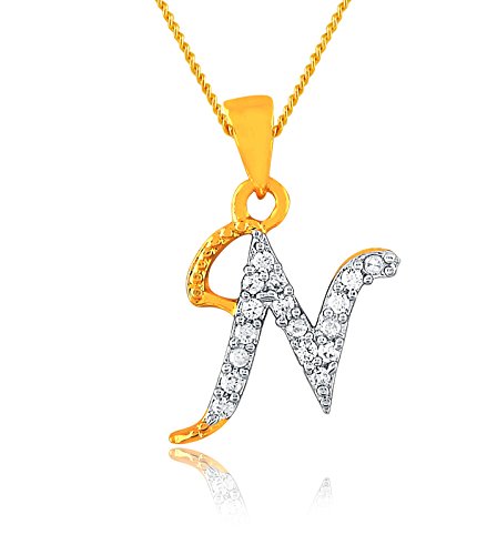 Buy Glittery Gold Plated Alphabet 'N 