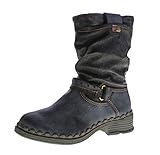  TMA Damen Winter Stiefel echt Leder gefüttert Stiefeletten TMA 5005 Schuhe Schwarz Boots Gr. 39
