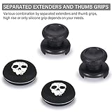 Playrealm FPS Thumbstick Extender & Printing Rubber Silicone Grip Cover 2 Sets for Xbox Series X/S & Xbox One Controller (Ghost) - Image 3