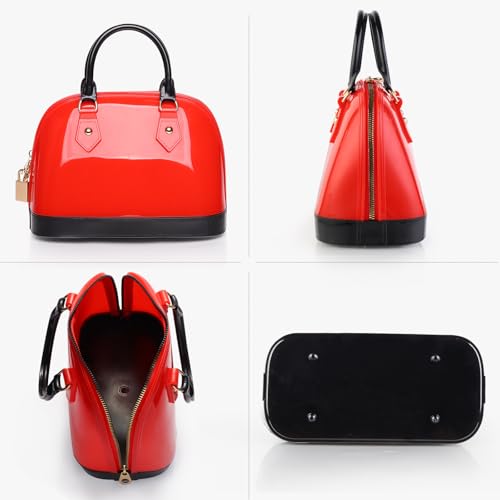 Image of Jelly Crossbody Purse Shoulder Bag, Candy Color Tote Satchel Top-Handle Handbags for Women