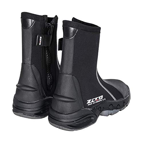 ZCCO 5mm Neoprene Diving Boots with Anti-Slip Rubber Sole, Scuba Snorkeling Boots for Water Sports, Black (black, 6)