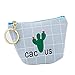 Produktbild dylandy Münzfach Tasche Kaktus Mini Wallet Frauen Lady Girl PU Reißverschluss Münze Tasche Cute Cartoon Aufbewahrungstasche Halter für Schlüssel Headset ID Card Lippenstift Cash (blau) 11*7.5*7cm blau