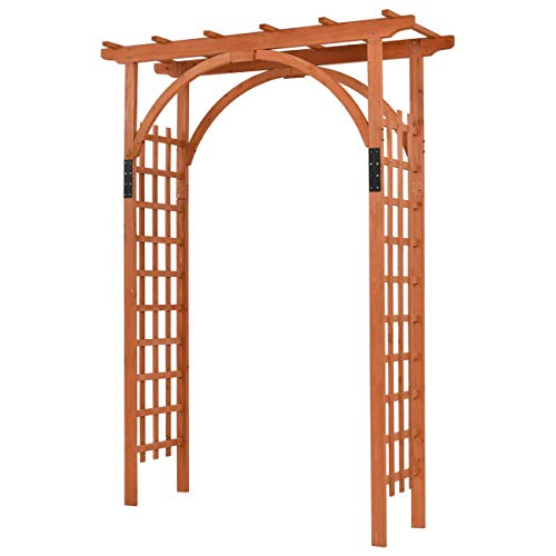 Lakbi Premium Outdoor Wooden Cedar Arbor Arch Pergola Trellis Garden Yard Lattice-Climbing Support- Arch-Arch Way-Tree Trellis-Gardening Trellis-Lawn Arch- Archway- Trellis