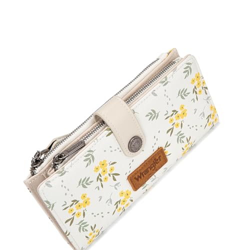 Image of Montana West X Wrangler Large Bifold Wristlet Wallet for Women, Rfid Blocking Wallet Clutch Purse with Zipper & Coin Pocket and ID Window