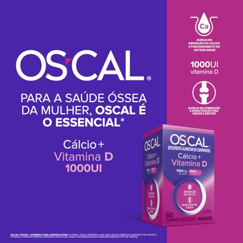 Os-cal Suplemento Alimentar De Cálcio e Vitamina D D-1.000 60 Comprimidos