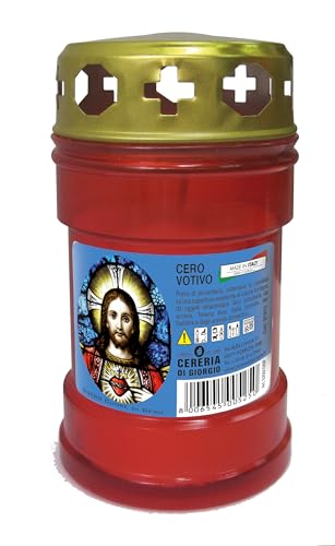 30 Votivkerzen mit Regenschutz – Farbe Rot – 120 g Wachs – Brenndauer 32 Stunden – Modell P30 Cereria Di Giorgio
