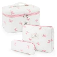 beifon 3er Set Kosmetiktasche Kulturtasche Damen mit Blumenmuster, Kulturbeutel Make Up Tasche, Tragbare Schminktasche Makeup Bag Waschtasche Groß Frauen Mädchen