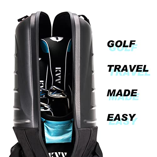 Kvv H-Series Semihard Golf Travel Bag, Abs Hard Shell Top And Water Resist Polyester Oxford, Versatile Travel Bag For Golf Clubs And Other Sport Equipment With Free Tsa Approved Lock #TOP3