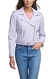 Levi's Women's Faux Leather Belted Motorcycle Jacket (Standard and Plus Sizes), Lilac, Medium