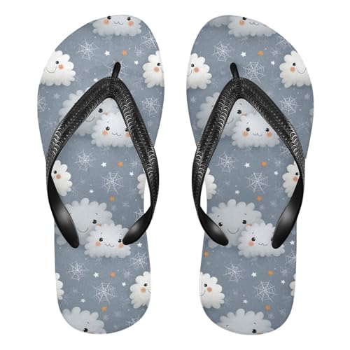 Flip Flop Sandals Cloud Web Print for Women Men Beach Outdoor XS