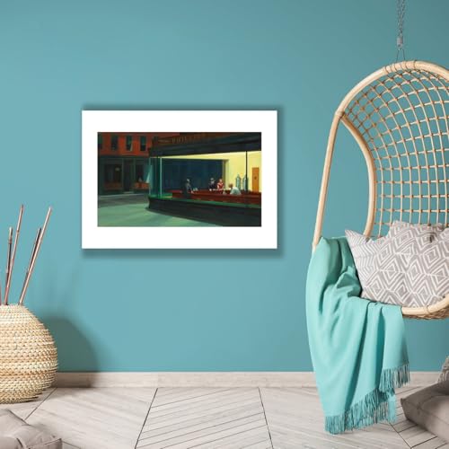 Impression d'art mate d'exception : Edward Hopper - Nighthawks - Medium Spiffing Prints