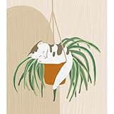 HJOSWVNS Laminas para Cuadros Hojas Verdes Del Gato Cuadros Decoracion Salon Modernos Decoración Pared Salon Dormitorios Lienzo Decorativo para Pared Sin Marco Laminas Decorativas Pared 60x90cm/1 Pcs