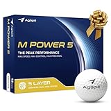 agape MP5 White 5-Piece DuraPlus Urethane Golf Balls, Superior Distance, High Greenside Spin & Piercing Trajectory, Perfect Golf Gift for Men Women Skilled Players (1 Dozen, 12-Balls)