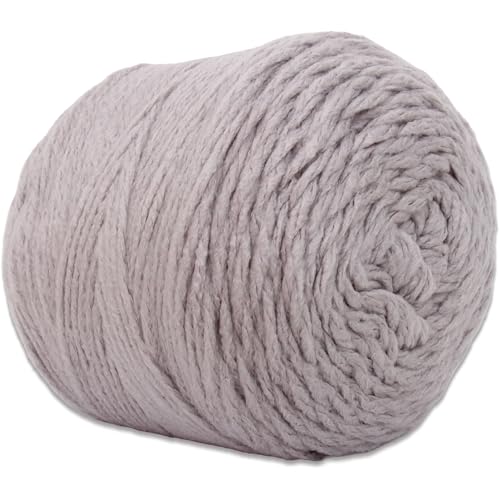 Image of ThreadArt Chunky Yarn Cake for Crochet #6, 300g /316 Yds, Dove Grey 19 | Soft super bulky #6 acrylic yarn cake for blankets, scarves, hats, crochet and knitting. Big 300g cake is machine washable.