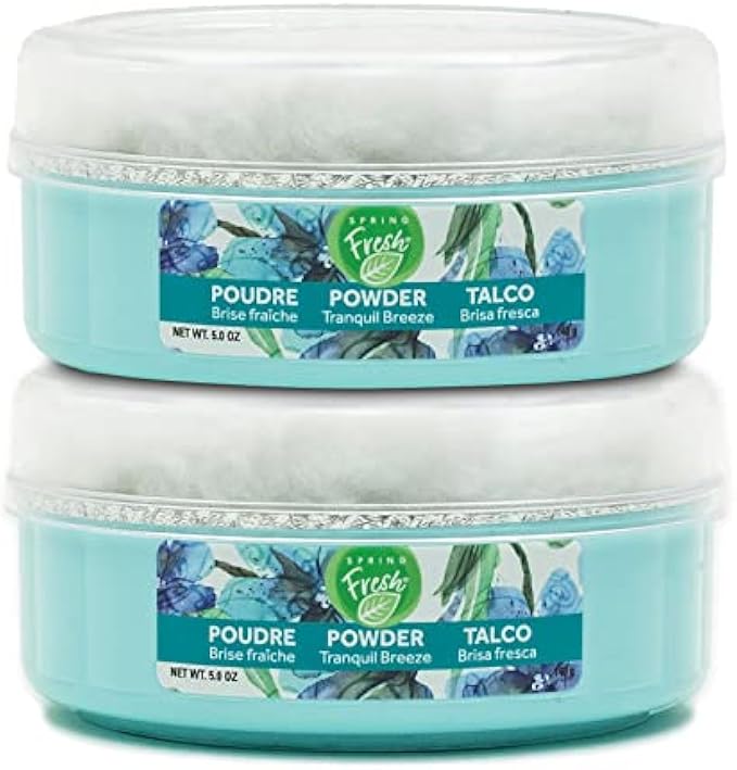 Spring Fresh TRANQUIL BREEZE PERFUMED DUSTING POWDER, Net wt 5 OZ (2 PACK)