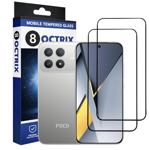 Image of Premium Tempered Glass Screen Protector Compatible for Poco F8 Pro with Edge to Edge Coverage - Case Friendly, Anti-Scratch & Bubble-Free Installation Kit (Pack Of 2)