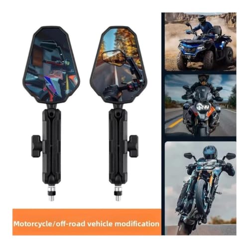 Espejo retrovisor de moto de 10mm plegable para evitar roturas por caídas en motos de cross 3