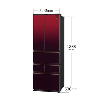 Amazon.co.jp: シャープ 冷蔵庫 幅65.0cm 457L SJ-GK46J-R