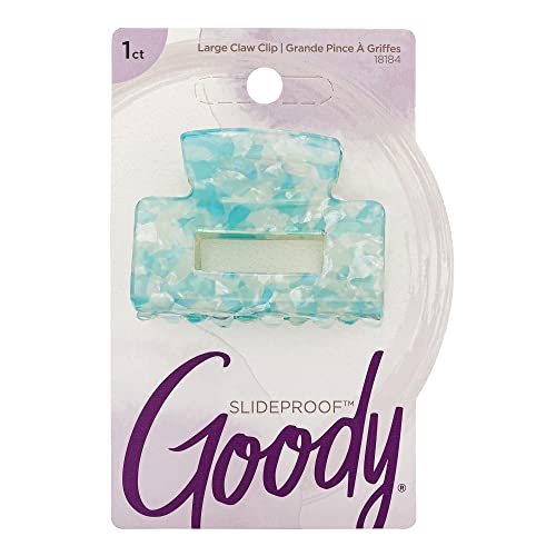 Goody Large Claw Clip, 1 Count - Watercolor, Blue - for All Hair Types - Great for Easily Pulling Up Your Hair - Pain-Free Hair Accessories for Women, Men, Boys, and Girls