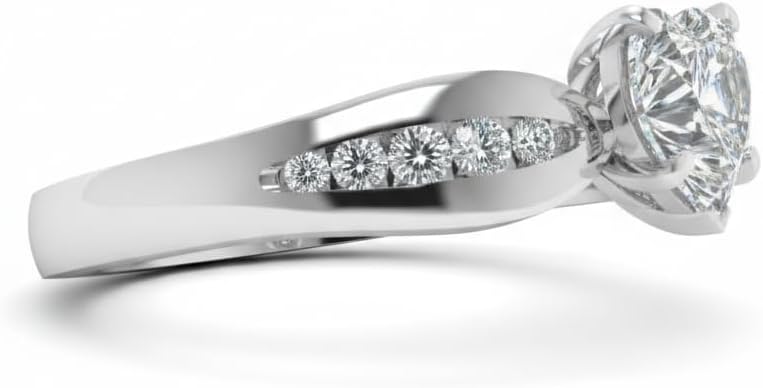 Choose Your Gemstone Channel Diamond CZ Bow Ring Sterling Silver Heart Shape Side Stone Engagement Rings Everyday Jewelry Wedding Jewelry Handmade Gifts for Wife US Size 4 to 12