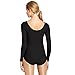 Produktbild IPOTCH Frauen Bodysuit Low Neck Langarm Trikot Tanga Kombination Badeanzug Stylish - Schwarz, S