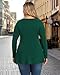 TIANZHU Plus Size Tunics Tops for Women V Neck Long Sleeve Blouse Workout & Everyday Wear, Dark Green, XL