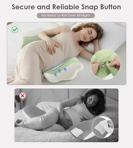 Image of Memory Foam Pregnancy Pillows for Sleeping, Side Sleeper Maternity Pillow Support for Back Belly HIPS, Adjustable Wedge Pillow for Pregnant Women, Side Sleeping Pregnant Pillows with Pillowcase