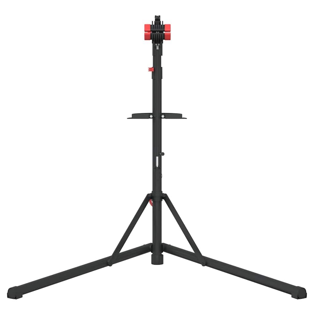 Support de montage de vélo pliable réglable 92-152 cm en acier rouge avec plateau à outils magnétique pour vélo de route, VTT, Pedelec, vélo de ville, atelier, garage