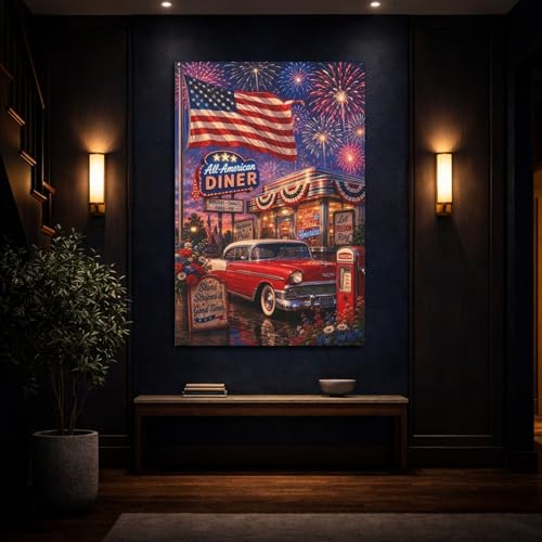 Toile decorative retro grand format habiller mur au-dessus canapé - 4