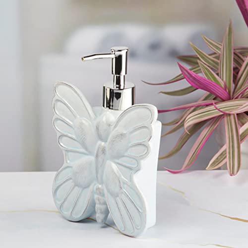 Image of Kookee Ceramic Soap Dispenser with Pump for Kitchen, Bathroom, & Wash Basin, Designer Refillable for Liquid Handwash, Shampoo & Lotion, Leakproof, Set of 1 (7682)