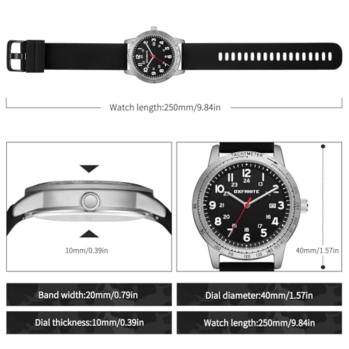 Image of Mens Watches Easy to Read Waterproof with Silicone Strap for Men 24-Hour Military Time Tactical Casual Wristwatch