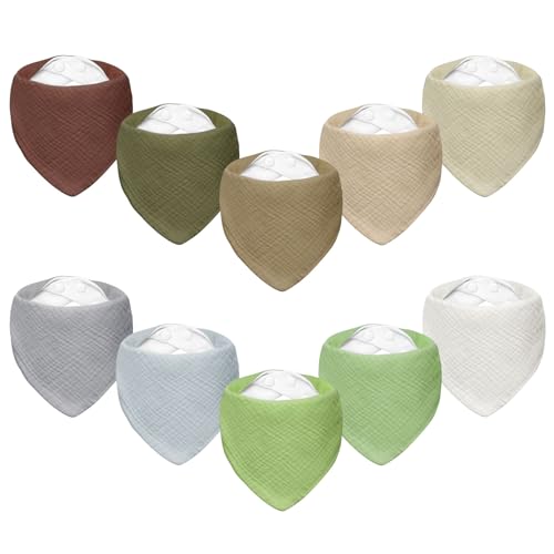 TOFFCAEA 10 Stück Lätzchen Baby Absorbierende Dreieckstuch,...