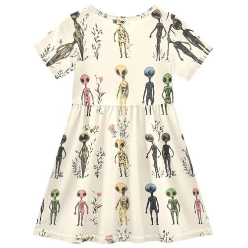 KLL Girls Easter Dress Short Sleeve Ruffle Hem Spring Dresses for Girls'2