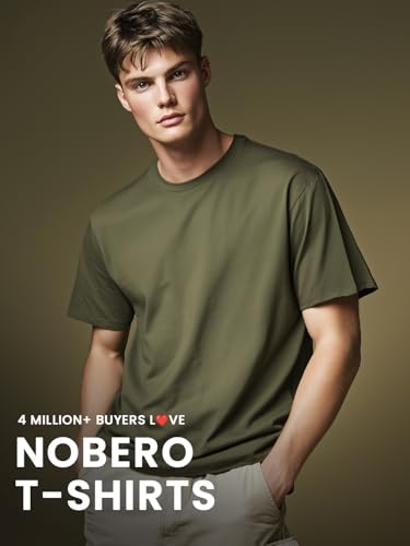 Image of Nobero 100% Cotton Tshirts for Men Combo Pack of 3 | Regular Fit Round Neck Half Sleeve