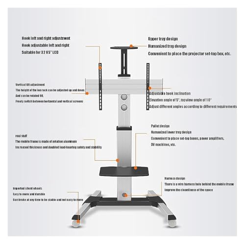 Soporte móvil para TV con ruedas universal 40-70" miniatura 4