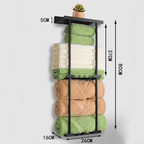 Porte-serviettes polyvalent noir pour optimiser les douches - 4