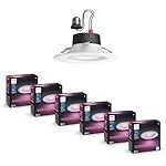 Philips Hue Smart Recessed 5/6 Inch LED Downlight - White and Color Ambiance Color - Changing Light - 6 Pack - 1100LM - Control with Hue App - Works with Alexa, Google Assistant and Apple Homekit