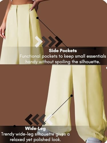 Image of GRECIILOOKS Trousers for Woman | Womens High Rise High Waist Flared Korean Style | Formal Pant for Women Office Wear| Track Pants for Womans Elegant for College & Events (Available in Plus Size)