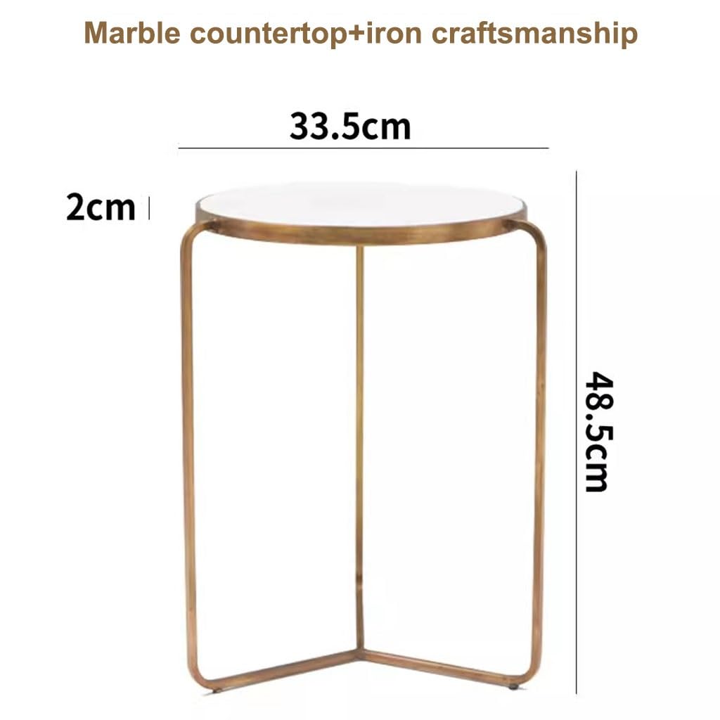 Table Basse Comptoir en marbre Rural de Style américain, Table à Bord Circulaire, Table d'angle de canapé, Meubles créatifs, Petite Table Basse