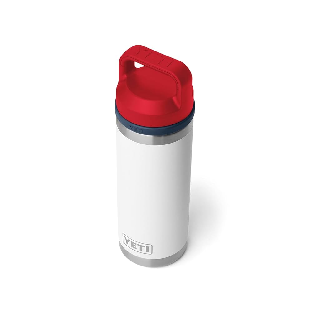 YETI 18 oz ホワイト/レッド YETI Rambler 18 oz Bottle, Leakproof, Vacuum Insulated